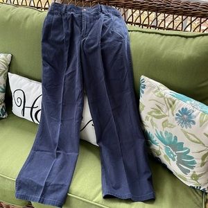 Chaps boys pleated navy blue adjustable waist pants